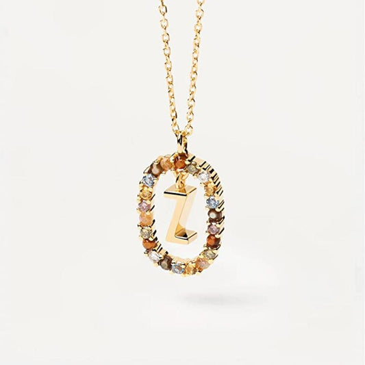 Collana Lettera Z - Argento Sterling 925 Placcato in Oro 18 carati