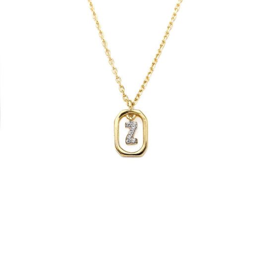 Collana Lettera Z - Mini in Argento Sterling 925 Placcato in Oro 18 carati