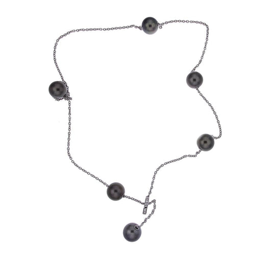 Collana Mikimoto con Perle 10,5/10 mm e 15 Diamanti CT 0.15 - PIM3-CT6