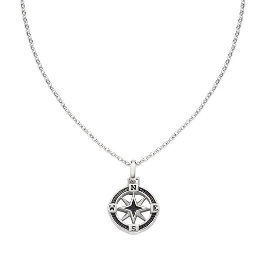 Collana Rosa dei Venti in Acciaio e Smalto Amen ref.ACCL101