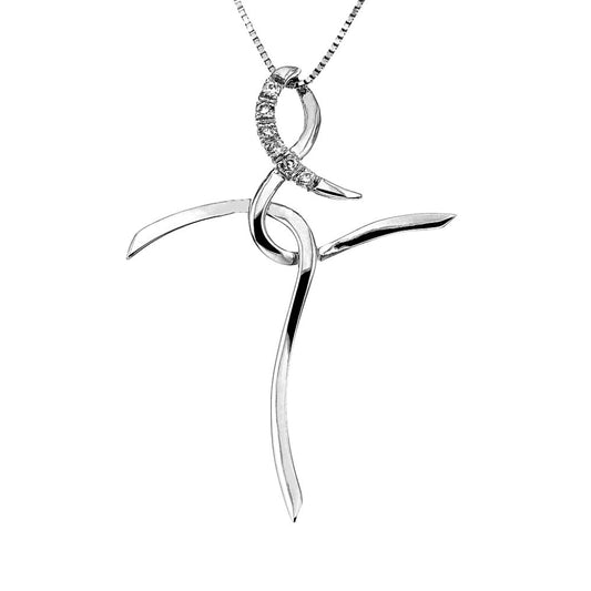Pendente Croce con Diamanti CT 0.05