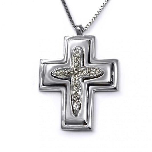 Pendente Croce con Diamanti CT 0.06