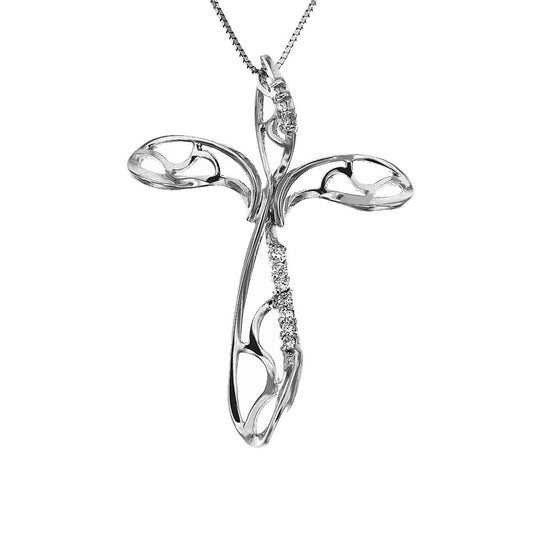 Pendente Croce con Diamanti CT 0.10