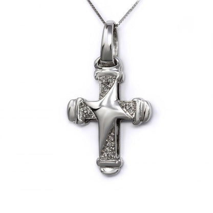 Croce Bombata con Diamanti CT 0.12