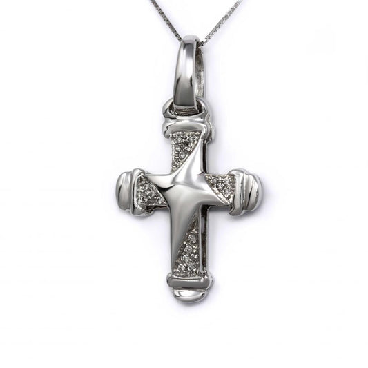 Croce Bombata con Diamanti CT 0.12