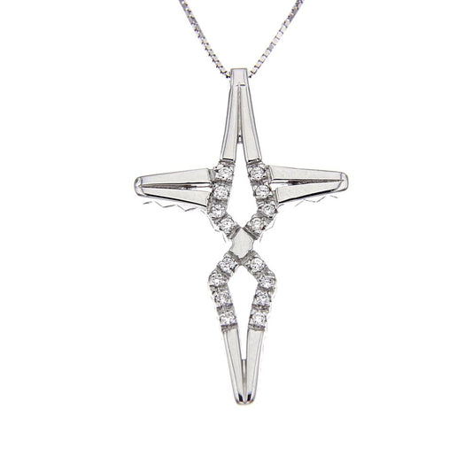 Pendente Croce con Diamanti CT 0.13