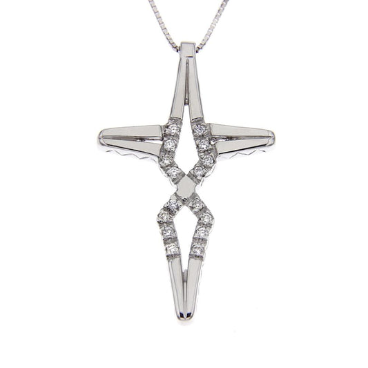 Pendente Croce con Diamanti CT 0.13