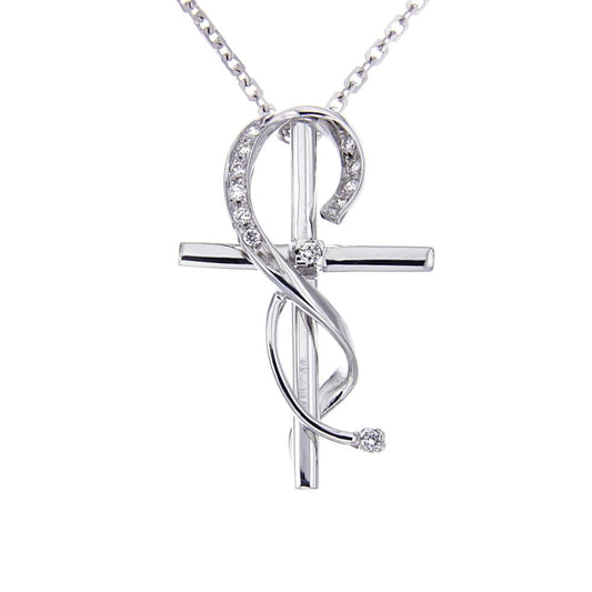 Pendente Croce con Diamanti CT 0.14