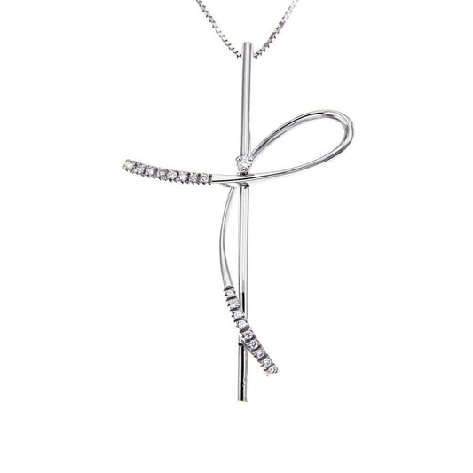 Pendente Croce con Diamanti CT 0.15