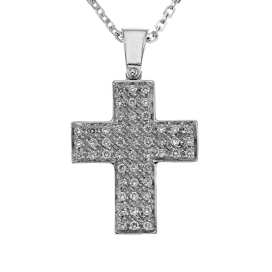 Croce Mattone con Diamanti CT 0.45
