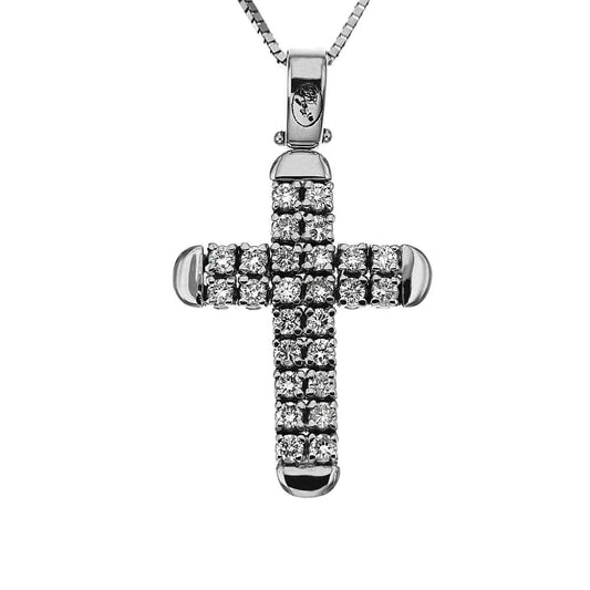 Pendente Croce Morbida con 26 Diamanti CT 0.52