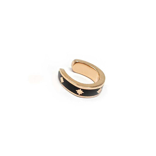 Ear Cuff in argento rosato con smalto nero