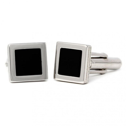 Gemelli in Argento 925 Lucidi Quadrati con Onice Personalizzabili cm 1