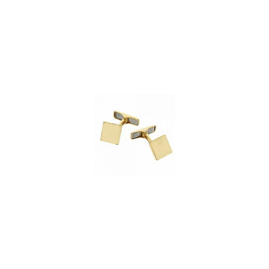 Gemelli in argento dorato lucido Quadrato