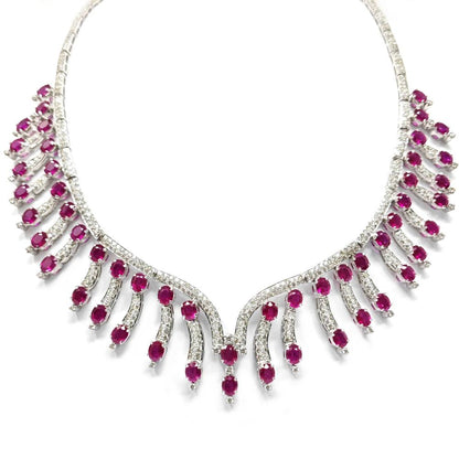 Girocollo Cascata di Diamanti CT 5.75 e Rubini CT 29.50