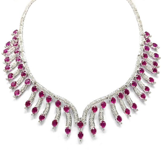 Girocollo Cascata di Diamanti CT 5.75 e Rubini CT 29.50