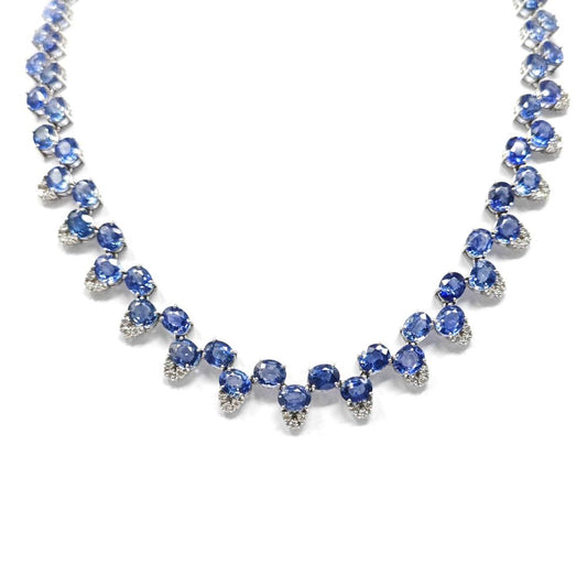 Girocollo con Diamanti CT 0.94 e Zaffiri CT 59.25