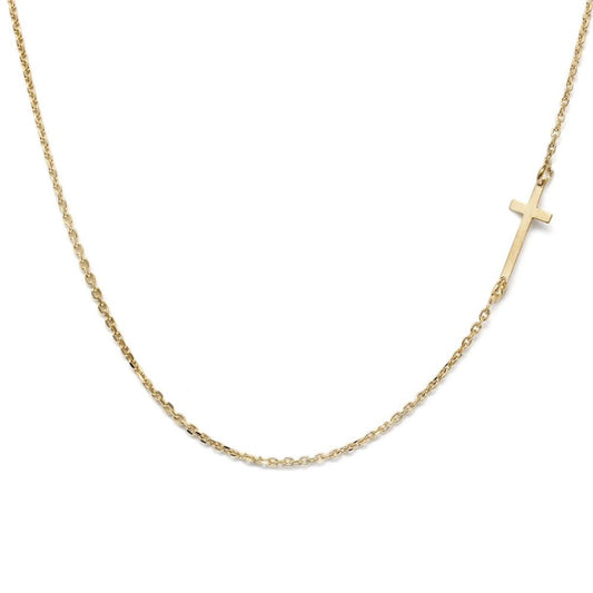 Girocollo in Argento 925 Giallo con Croce cm 44+3