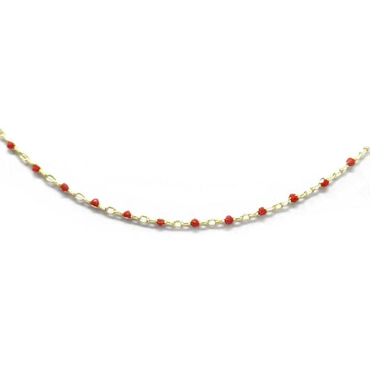 Girocollo in argento dorato con pietre arancioni