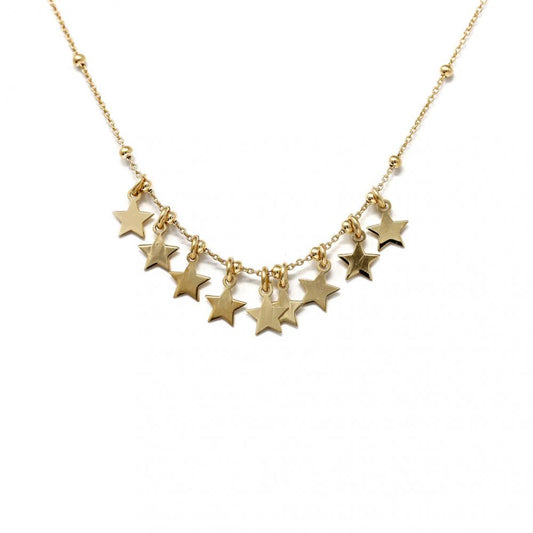 Girocollo in Argento Giallo 925 Giallo con Stelline