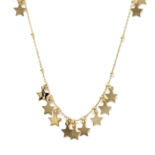 Girocollo in Argento Giallo con Stelline cm 45+5