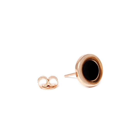Monorecchini in Argento Rosato 925 con Onice mm 10