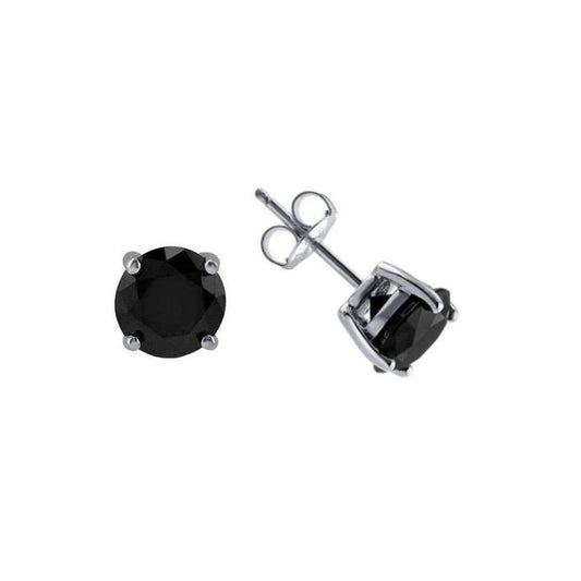 Monorecchino Punto Luce in Argento Cubic Zirconia nero da 2 a 10mm
