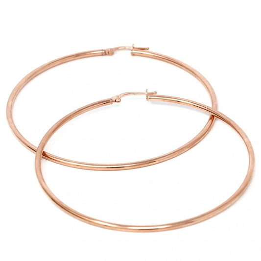 Orecchini a Cerchio in Argento Rosato 925 Mini Filo 02 cm 6