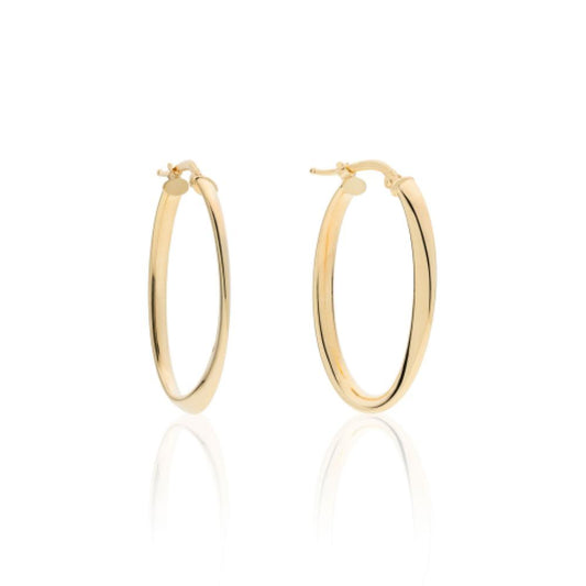 Orecchini a cerchio ovale in argento dorato UNOAERRE 6318