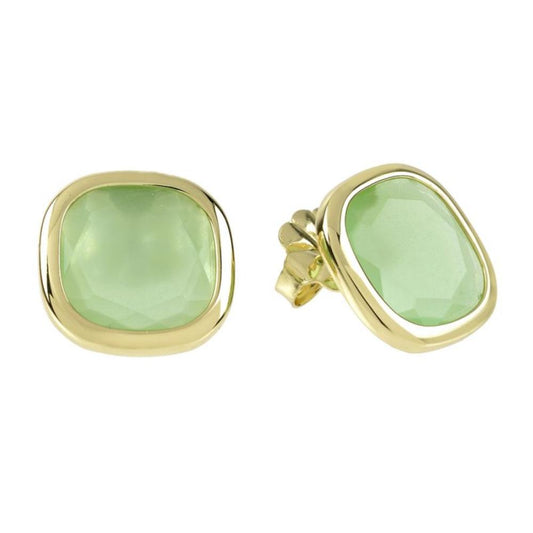 Orecchini Aquacaramelle con paste vitree verde milky taglio antico