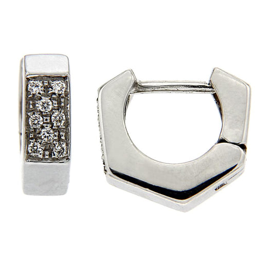 Orecchini Cerchio con 16 Diamanti CT 0.16