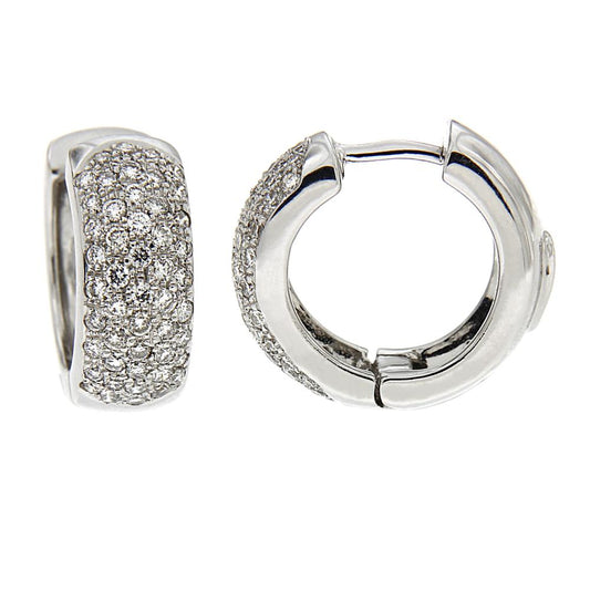 Orecchini Cerchio con 98 Diamanti CT 1.42