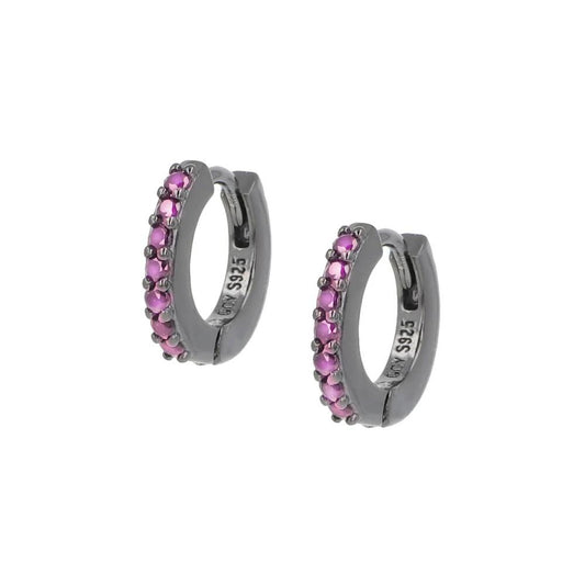 Orecchini Cerchio Rutenio Tennis Mania Zirconi Fucsia Ref.ET1NR