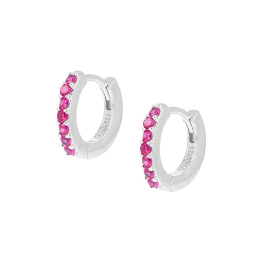 Orecchini Cerchio Tennis Mania Zirconi Fucsia Ref.ET1BR
