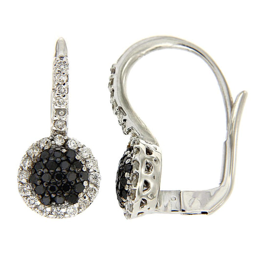 Orecchini con Diamanti Bianchi CT 0.35 e Neri CT 0.34