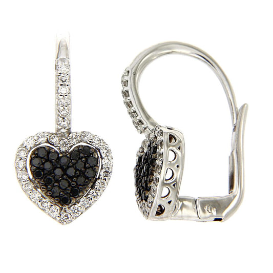 Orecchini con Diamanti Bianchi CT 0.39 e Neri CT 0.34