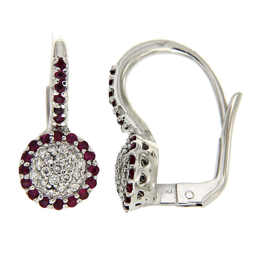 Orecchini con Diamanti CT 0.30 e Rubini CT 0.40