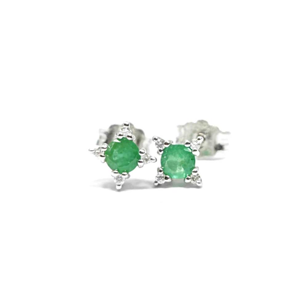 Orecchini con Diamanti e Smeraldo