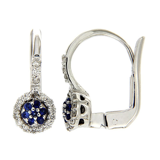 Orecchini con Diamanti CT 0.20 e Zaffiri CT 0.10