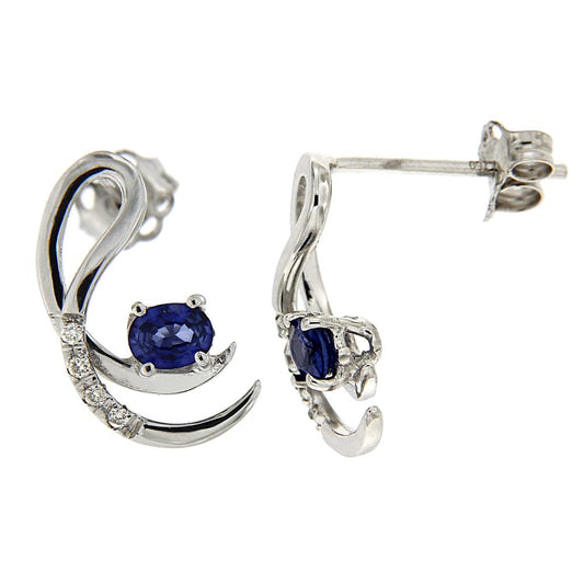 Orecchini con Diamanti CT 0.04 e Zaffiri CT 0.40