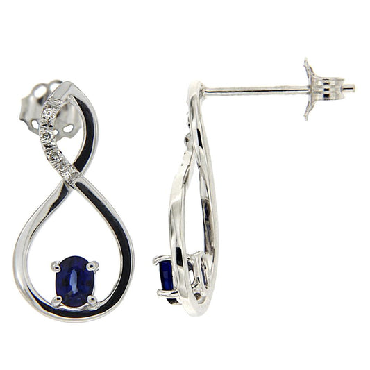 Orecchini con Diamanti CT 0.04 e Zaffiri CT 0.40