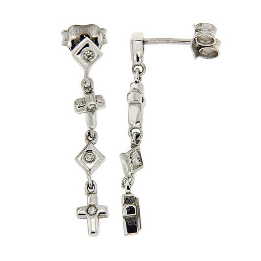 Orecchini Pendenti con Diamanti CT 0.08