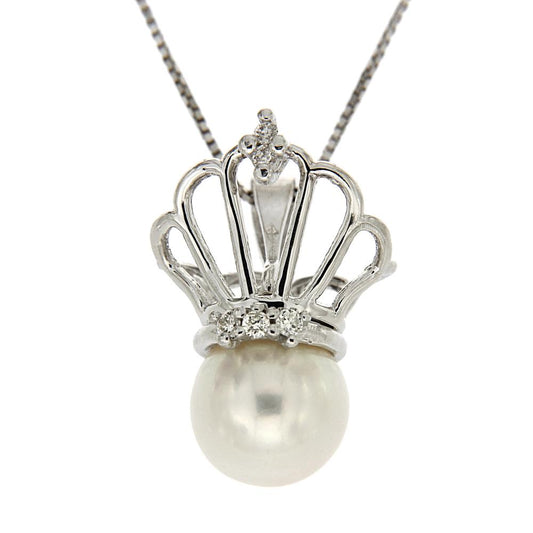 Pendente con Perla e Diamanti CT 0.10