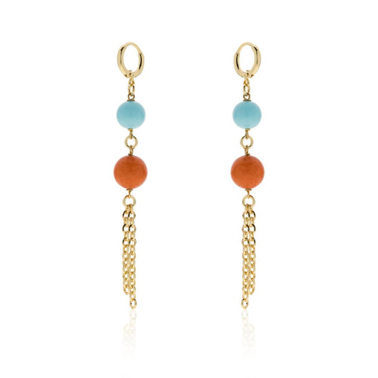 Orecchini con perle corallo e turchese Unoaerre Ref. 2313