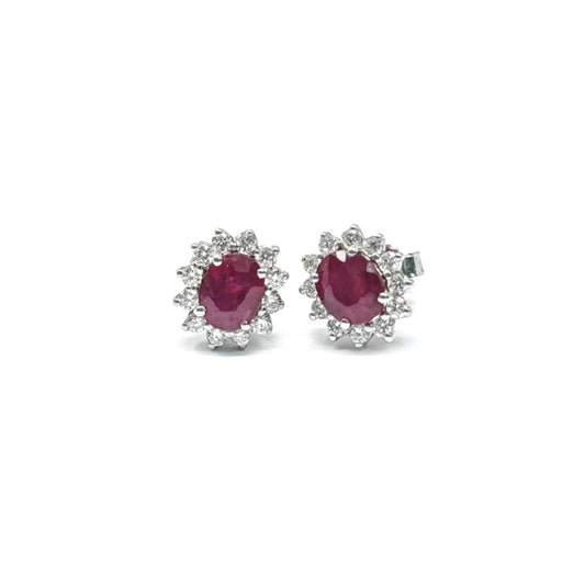 Orecchini con Rubini CT 0.76 e Diamanti CT 0.24