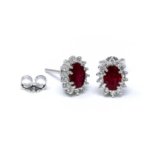 Orecchini con Rubini CT 0.96 e Diamanti CT 0.28