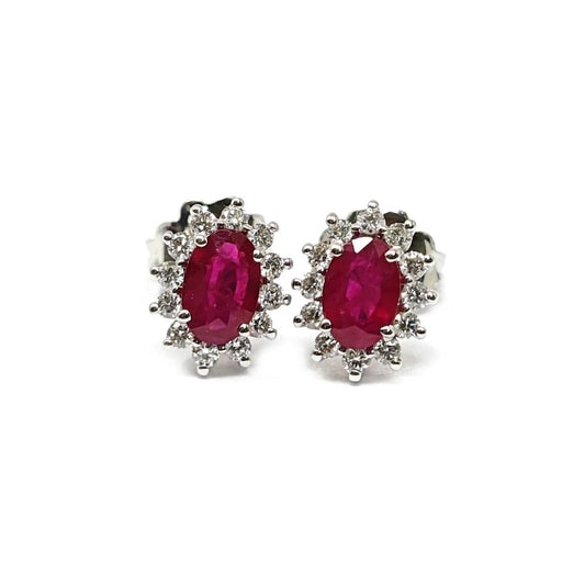 Orecchini con Rubini CT 1.00 e Diamanti CT 0.36