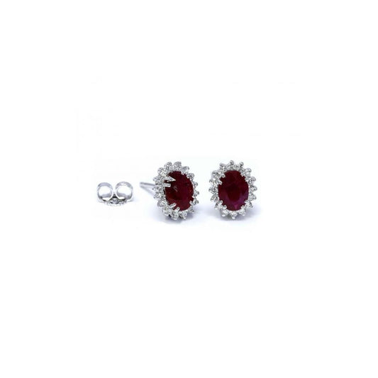Orecchini con Rubini CT 1.70  e Diamanti CT 0.32