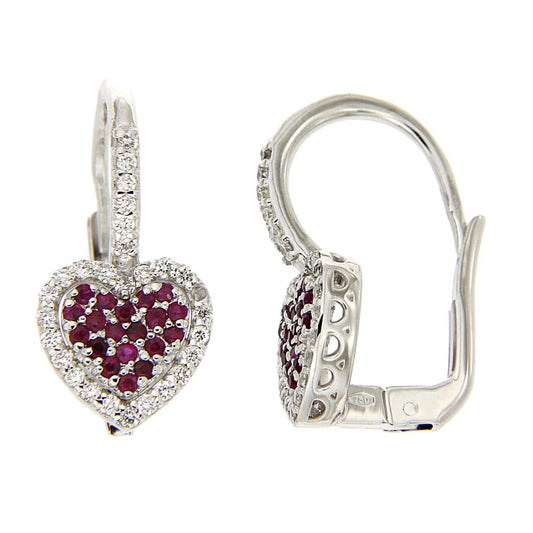 Orecchini con Rubini CT 0.34 e Diamanti CT 0.39