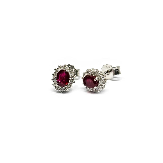 Orecchini con Rubini CT 0.40 e Diamanti CT 0.12